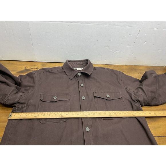 Duluth Trading Men's L Tall Brown Fleece Lined Heavy Canvas Shirt Jacket Snap - Picture 8 of 11